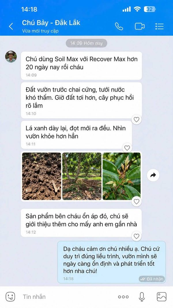 Phản hồi khách hàng sử dụng phân bón AGRIAMIN NPK 8000