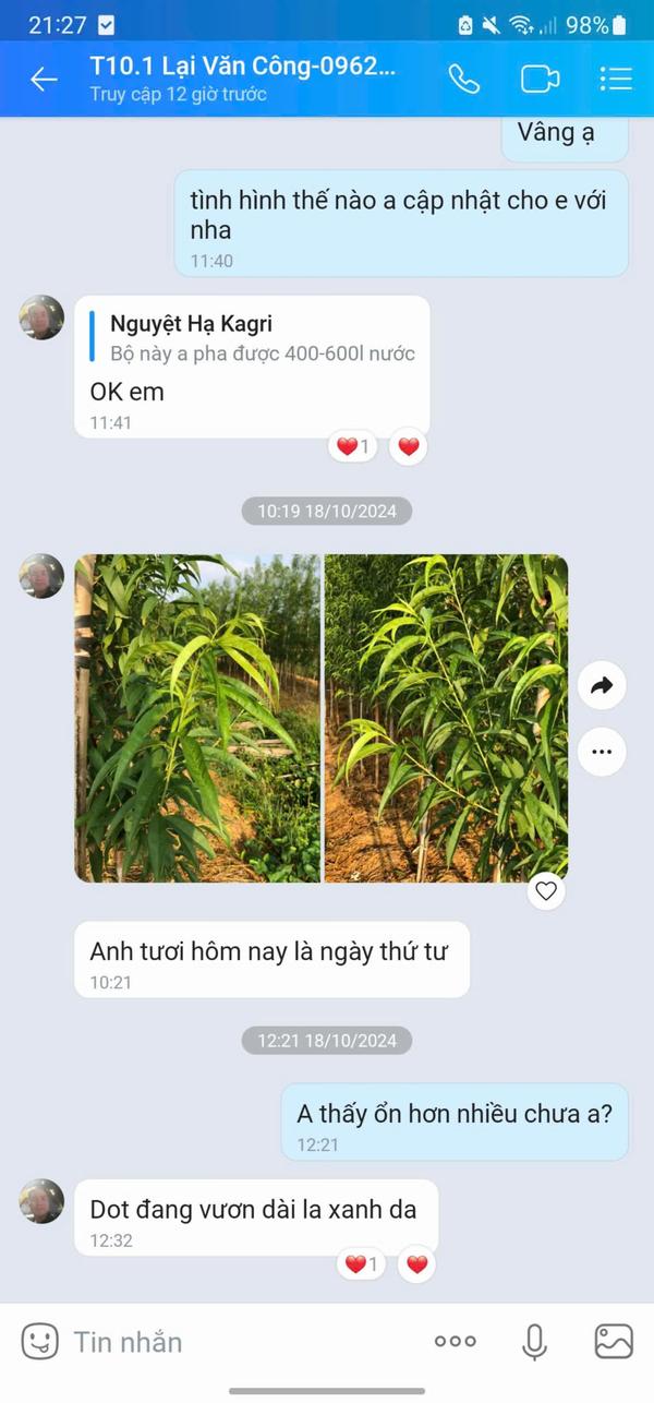 Phản hồi khách hàng sử dụng phân bón AGRIAMIN NPK 8000