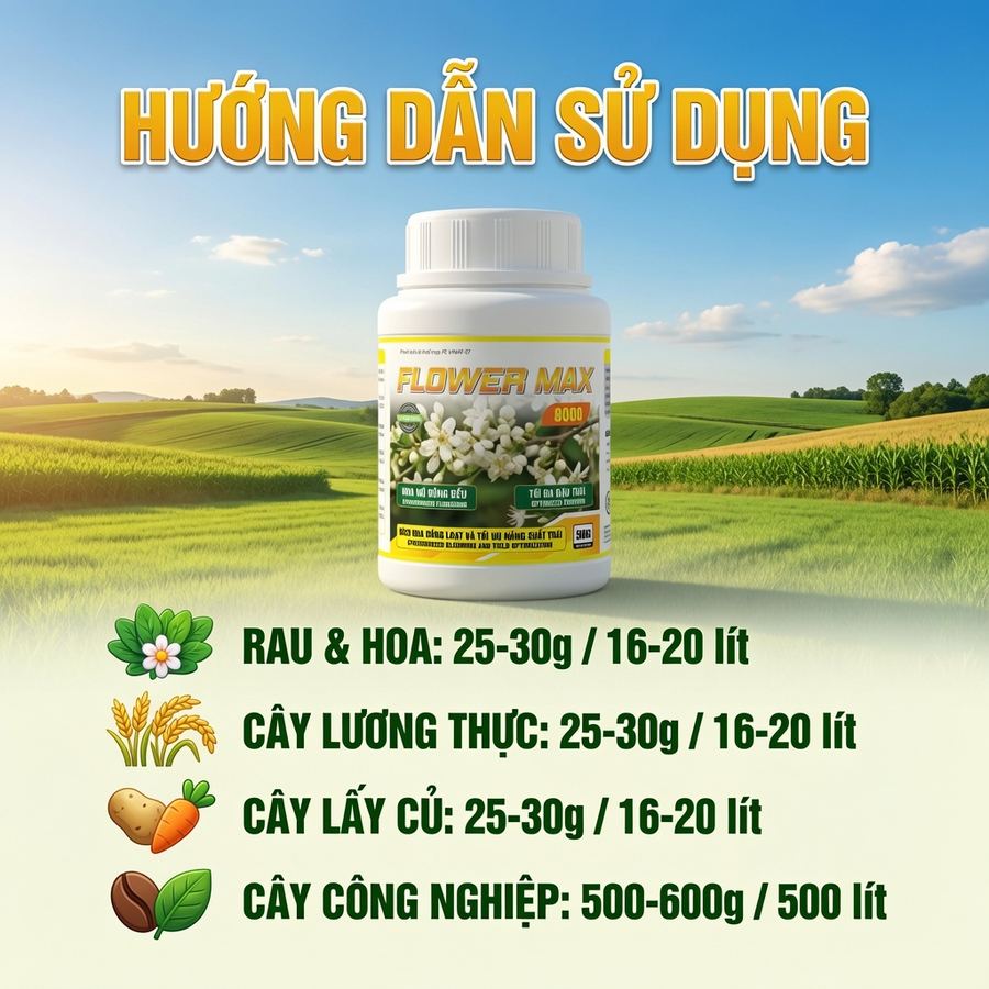 TĂNG TỶ LỆ ĐẬU TRÁI - FLOWER MAX 8000