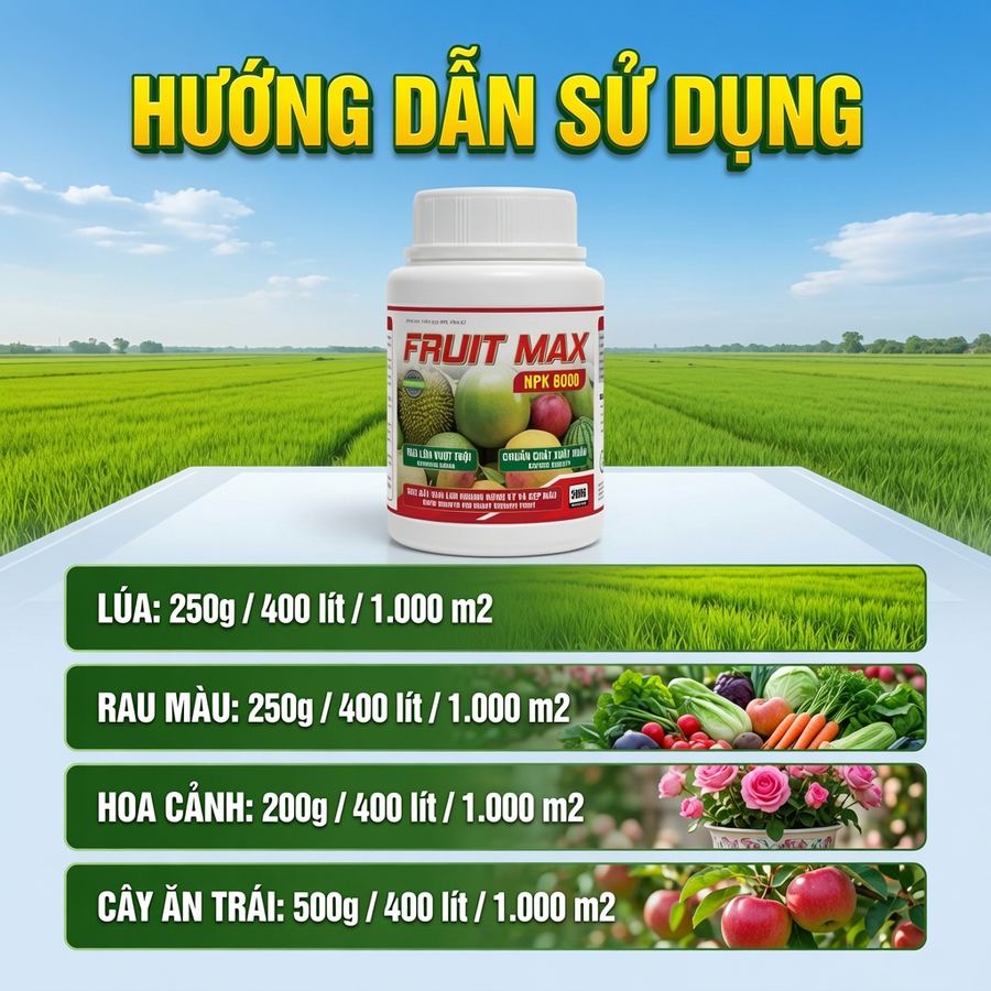 BÓNG TRÁI NẶNG TRÁI - FRUIT MAX NPK 8000