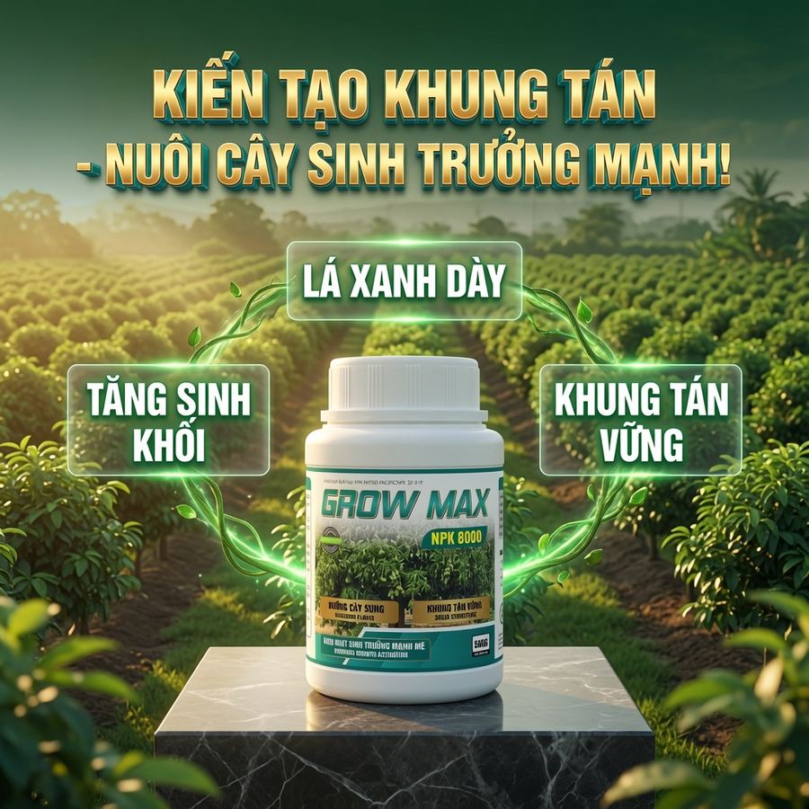 GROW MAX NPK 8000 - Nuôi Cây Sinh Trưởng