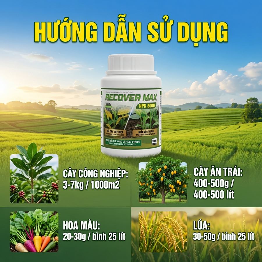 GIẢI ĐỘC THUỐC - RECOVER MAX NPK 8000