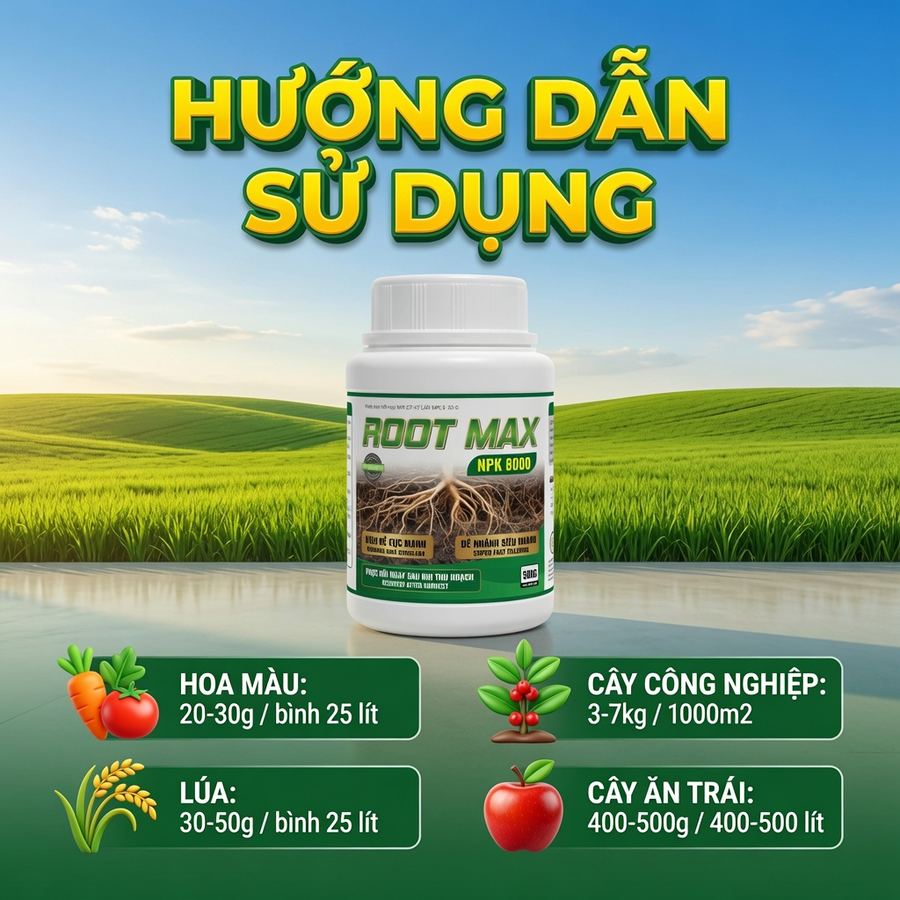 ĐẺ NHÁNH SIÊU NHANH - ROOTMAX NPK 8000