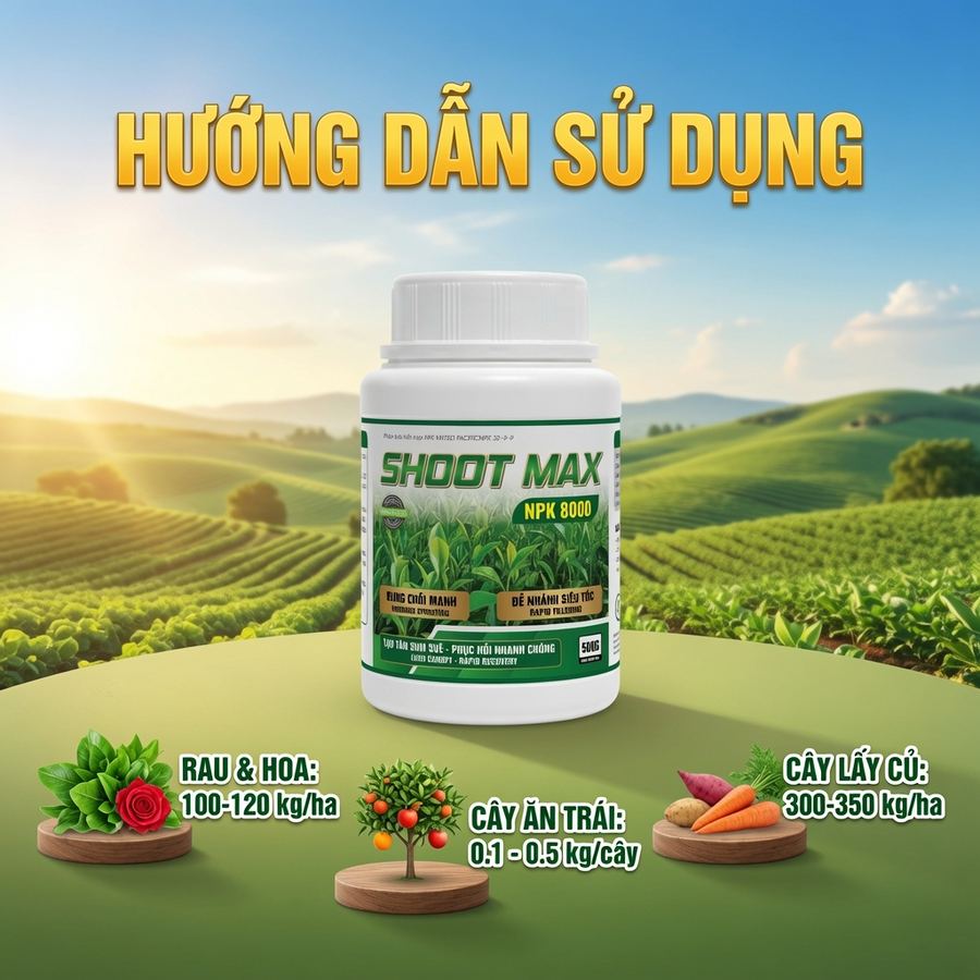 ĐẺ NHÁNH SIÊU TỐC - SHOOT MAX NPK 8000