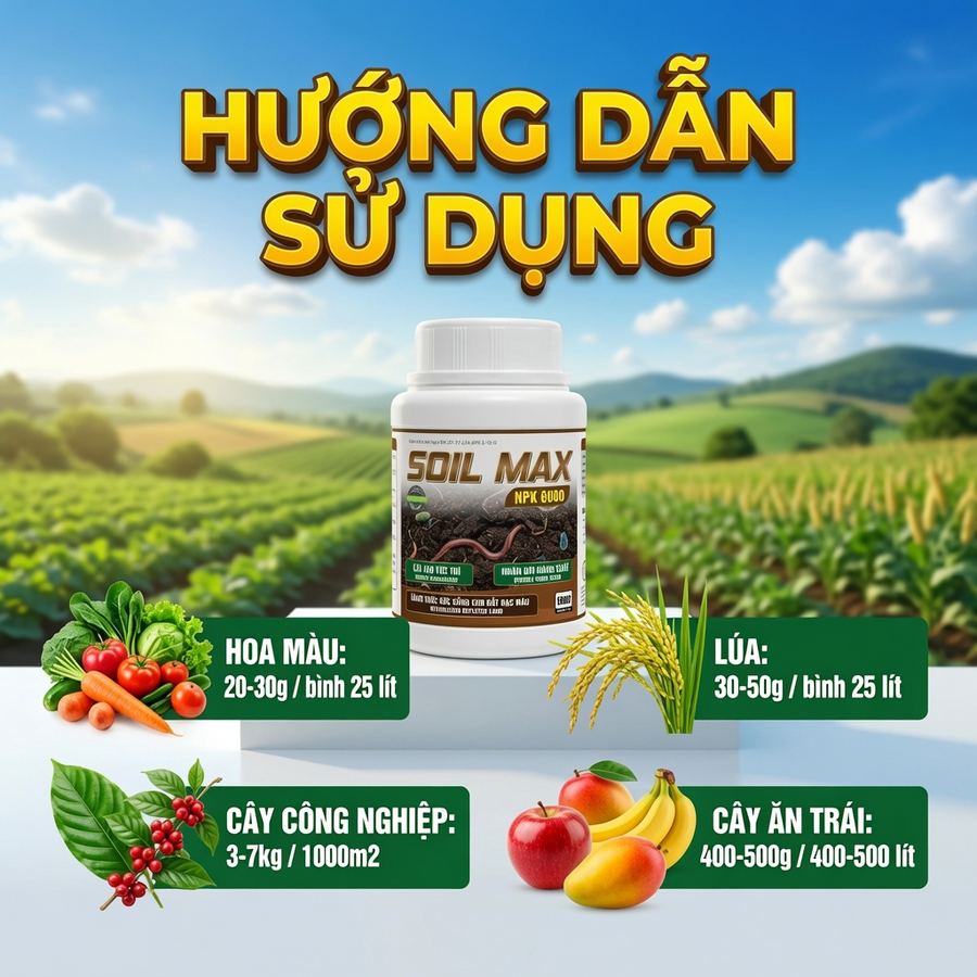 NHÂN ĐÔI NĂNG SUẤT - SOIL MAX NPK 8000
